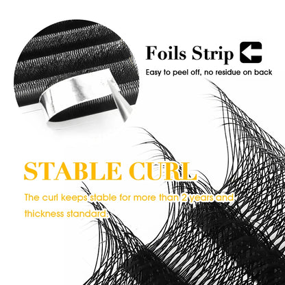 MASSCAKU W Shape 3D 4D 5D Premade Volume Easy Fans Nature Soft Light Individual Lashes Clover Bloom False Eyelashes Extension