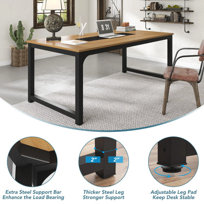 Tribesigns Modern Computer Desk 70.8 inch Large Executive Office Desk Study Writing Desk Workstation Computer Table