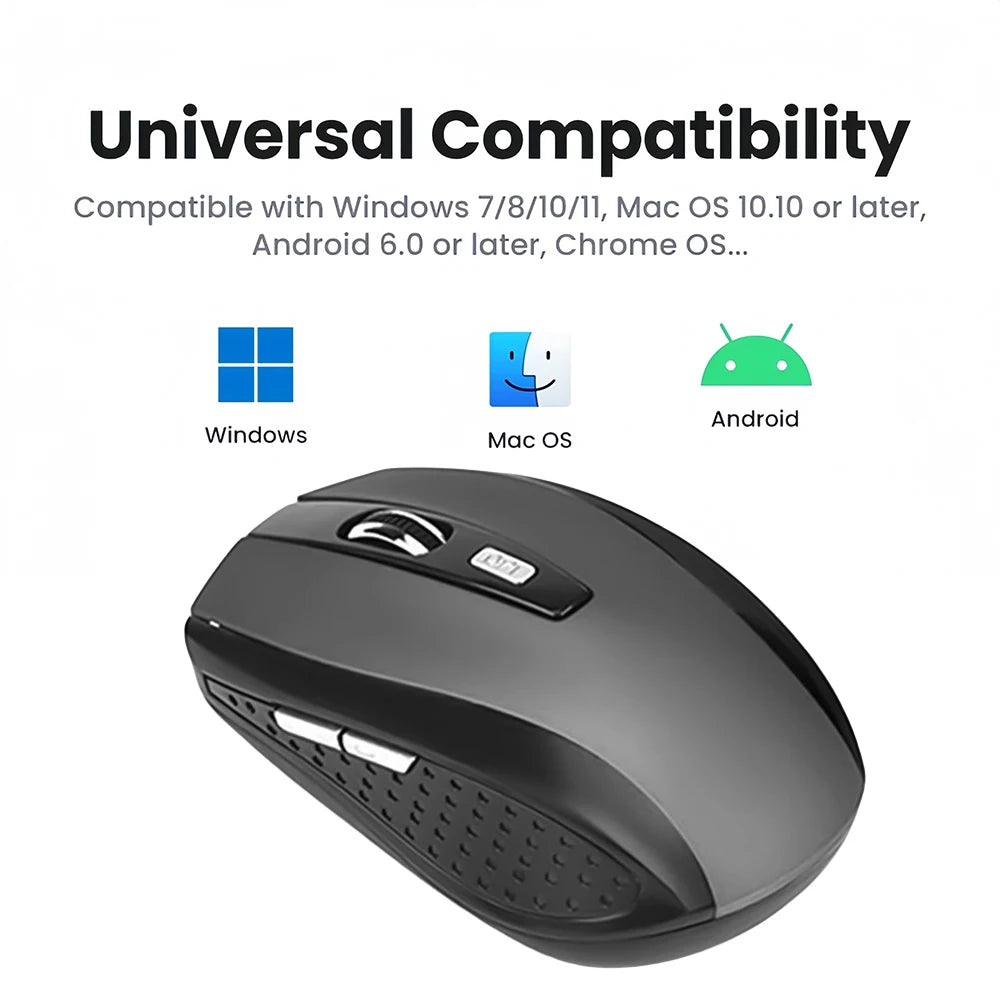 Wireless Mouse 2.4G Silent Mouse USB Portable Office Mouse Mobile Optical Mouse Adjustable 1600DPI Mouse for Notebook PC Laptop