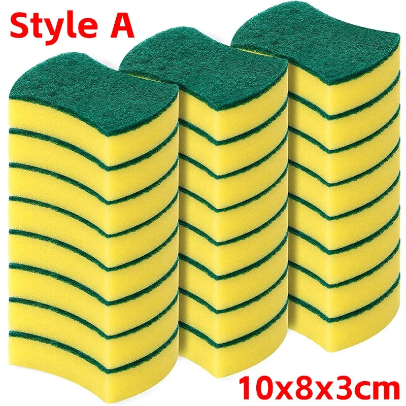 Double sided magic sponge for motorcycles, pots, and kitchens - heavy-duty grease cleaning sponge