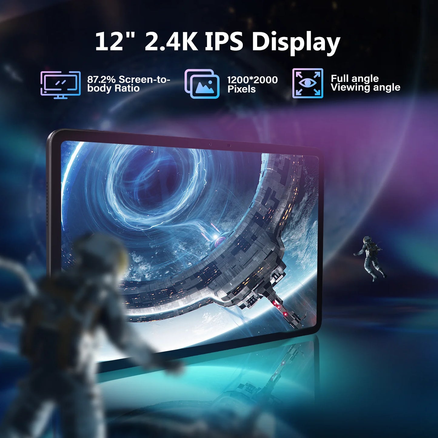 DOOGEE T40 Pro Tablet 12 ''IPS 2.4K 20GB(8 + 12) 512GB Android 14 Helio G99 6nm 10800mAh 18W Charge Quad Speaker 7.6mm ultra-thin