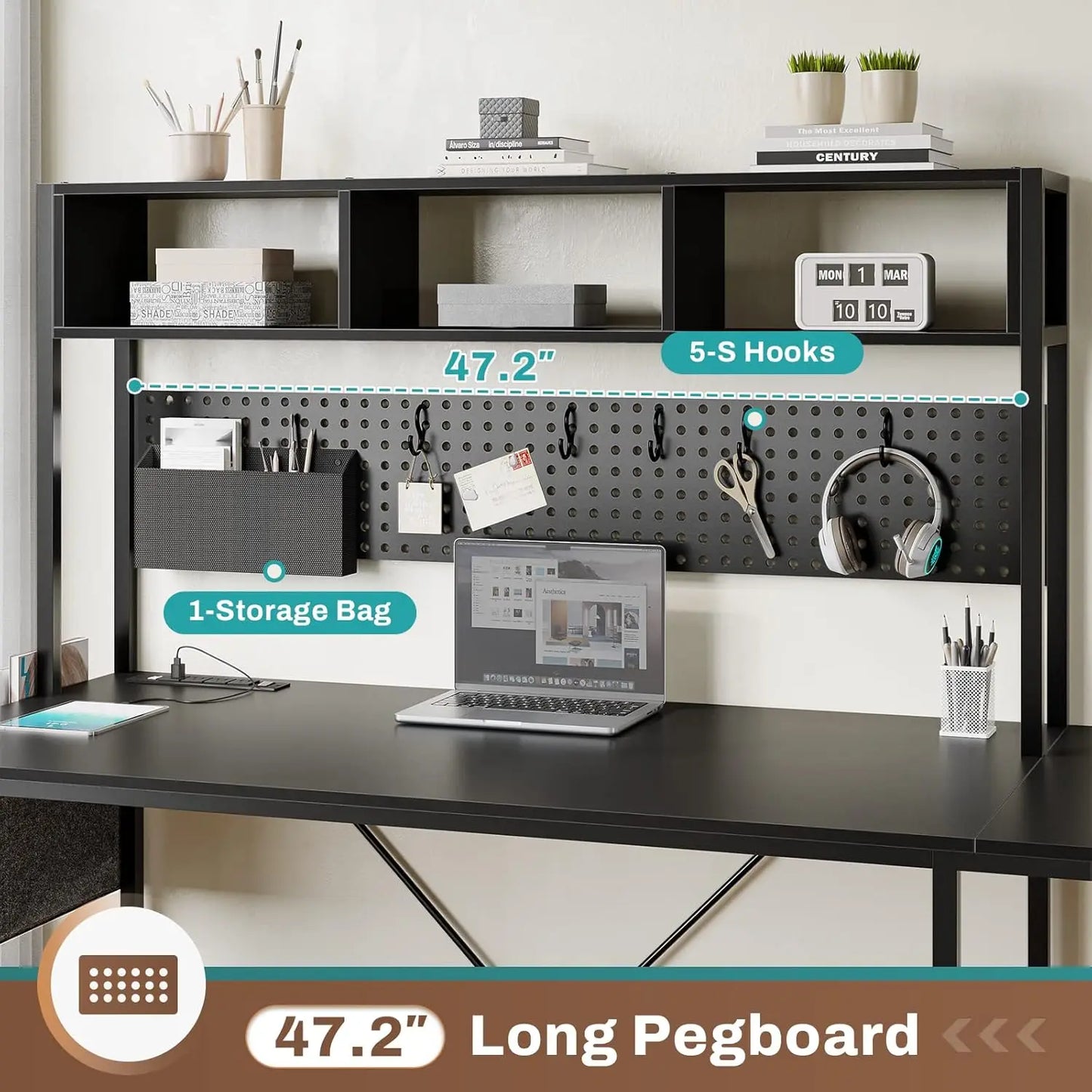 L-Shaped Gaming Desk with LED Lights, Power Outlet, Keyboard Tray & Storage - Reversible Design for Home Office
