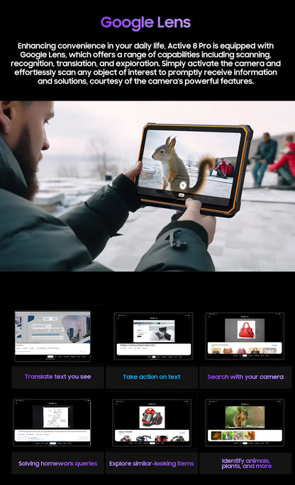 Blackview Active 8 Pro 16GB 256GB Tablet PC 22000mAh Battery Android 14 10.36" inch 2.4K Display 16MP+ 48MP Camera Rugged Tablet