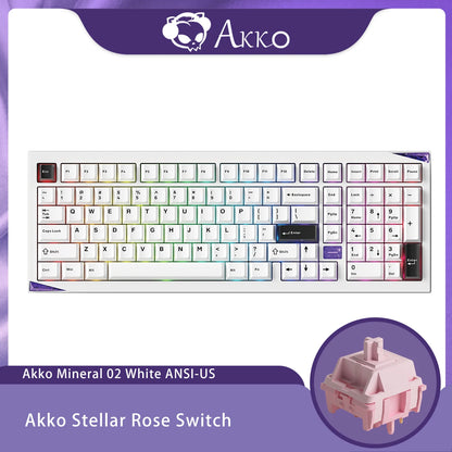 Akko Mineral 02 VIA Mechanical Keyboard/Barebone Kit Aluminum 102 Keys RGB Hot-swappable Tri-mode Wireless Custom Keyboard/Kit