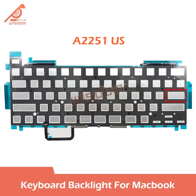 Laptop A2251 A2289 A2337 A2141 A2338 EU UK US English Keyboard Backlight For Macbook Air Pro Retina 13" 16" Backlit Foil Sheet