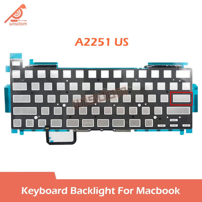 Laptop A2251 A2289 A2337 A2141 A2338 EU UK US English Keyboard Backlight For Macbook Air Pro Retina 13" 16" Backlit Foil Sheet