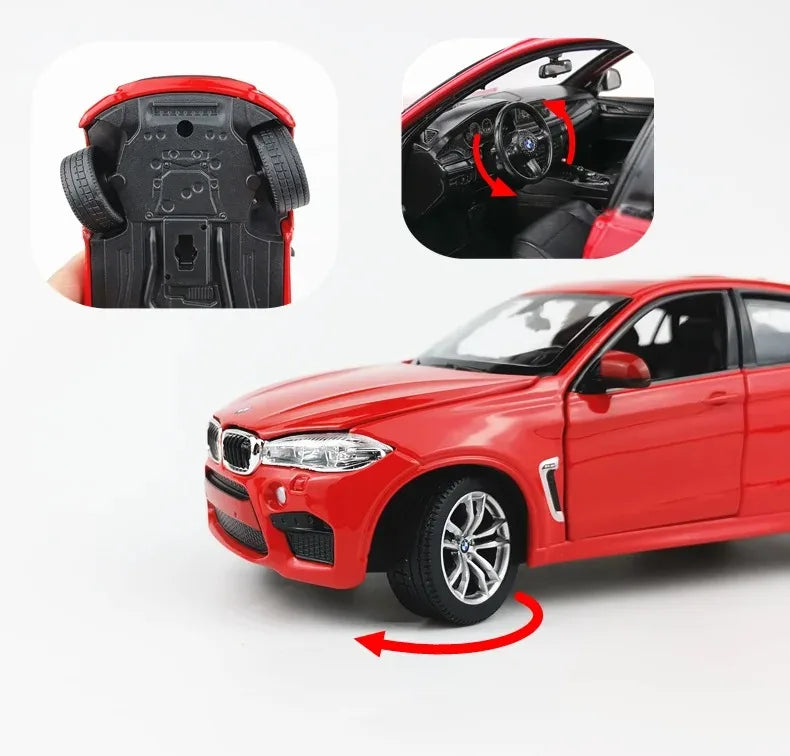1:24 BMW X6M X6 SUV Alloy Sports Car Model Diecasts Metal Vehicles Car Model Simulation Collection Childrens Toy Gift