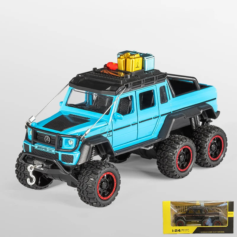 1:24 Benz G63 6*6 Adventure Edition Off Road SUV Alloy Metal Diecast Model Car Indoor Simulation Ornaments Birthday Gifts Friend