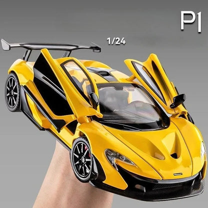 1:24 Scale P1 Supercar Alloy Car Diecast Metal With Sound & Light Model Collect Hobby Model Ornaments Gift For Boys