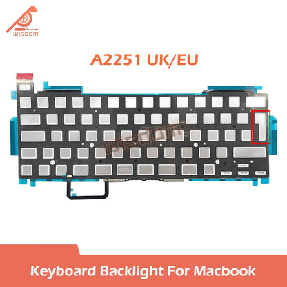 Laptop A2251 A2289 A2337 A2141 A2338 EU UK US English Keyboard Backlight For Macbook Air Pro Retina 13" 16" Backlit Foil Sheet