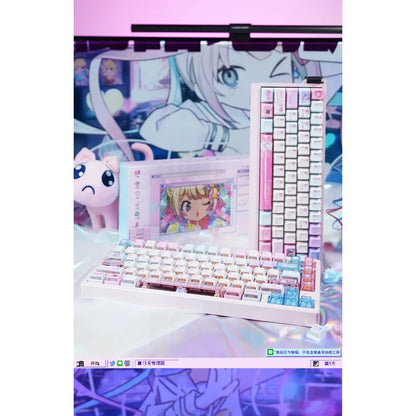 Anime Anchor Girl Theme Keycaps Set Customized PBT Sublimation Cherry Profile Keyboard Caps for Mechanical Keyboard Accessories