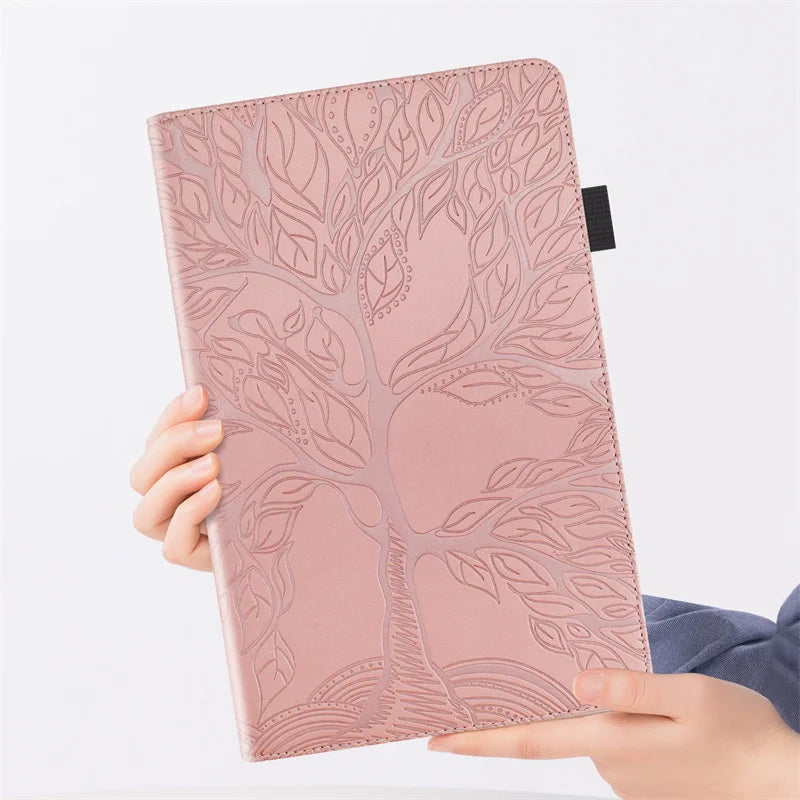 Funda for Redmi Pad Pro Case 12.1 inch 2024 Tree Embossed Stand Back Shell for Xiaomi Poco Pad 12 1 Case Cover Tablet Case