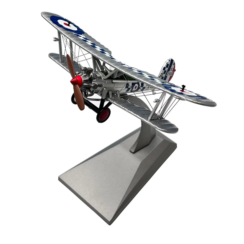 1:72 British Royal Air Force k-2159 Bristol Bulldog Biplane Propeller Fighter Diecast Metal Airplane Plane Aircraft Model Toy