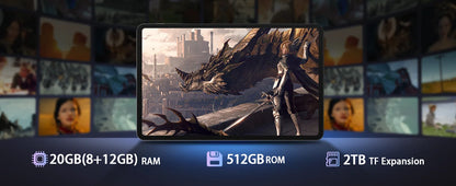 DOOGEE T40 Pro Tablet 12 ''IPS 2.4K 20GB(8 + 12) 512GB Android 14 Helio G99 6nm 10800mAh 18W Charge Quad Speaker 7.6mm ultra-thin