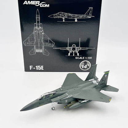 1/100 Scale Model Toy F-15E F15E F15 F-15 Strike Eagle Fighter USAF Diecast Metal Plane Model Toy For Collection-Gulf Version