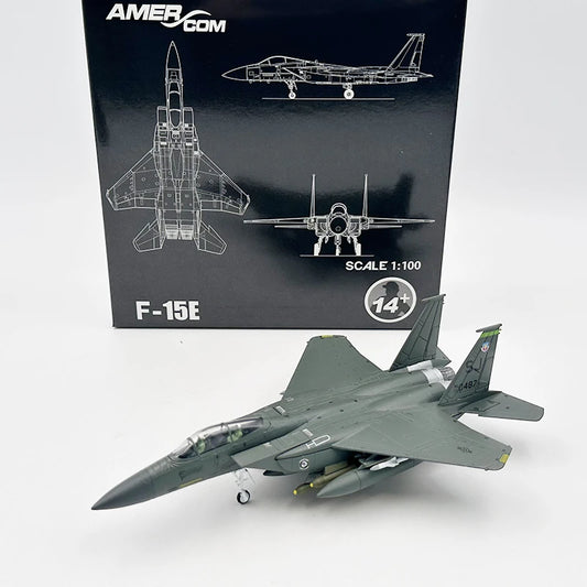 1/100 Scale Model Toy F-15E F15E F15 F-15 Strike Eagle Fighter USAF Diecast Metal Plane Model Toy For Collection-Gulf Version