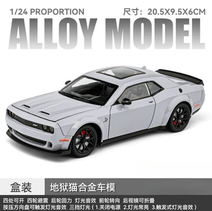 1:24 Dodge Challenger SRT Hellcat Redeye Super Muscle Car Alloy Metal Diecast Car Model Collecting Hobby Decorative Gift Friend