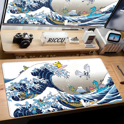 HD Gaming Keyboard Rug Laptop Japan Cool Anime Mouse Pad XXL P-pokemon Desk Mat PC Squirtles Gamer Cabinet Extended Mousepad Rug