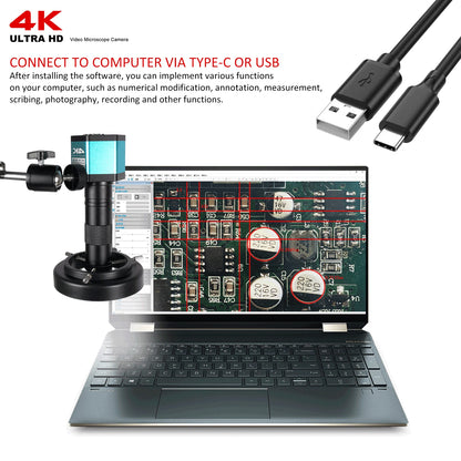 IMX415 4K 300x Digital Microscope For Soldering Recording 48MP Industrial Electronics Microscope phone Repair Jewelry Repair