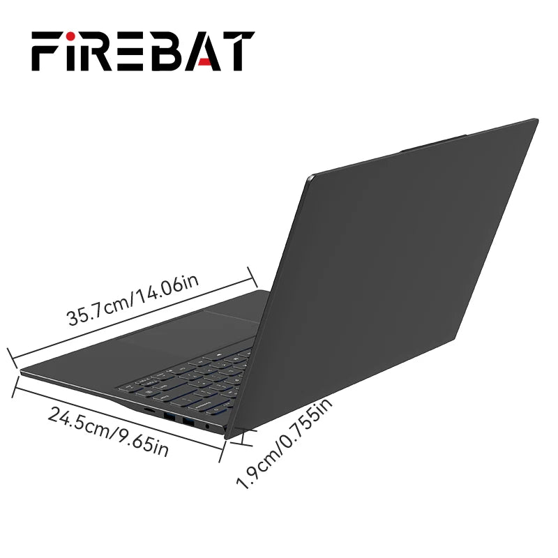 Firebat A16 AT15 Laptop 16 Inch N5095 N100 N150 CPU 16GB RAM SSD 512GB 1TB BT4.2 WiFi5 Lightweight Business Computer Notebook
