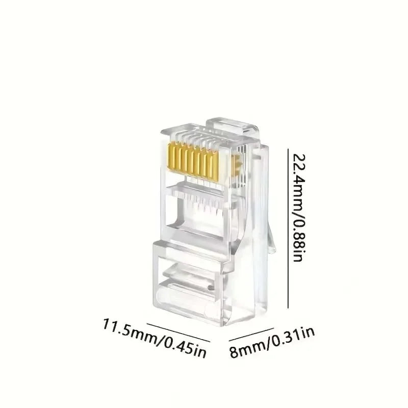 50 PCs RJ45 Connector Connector Network Unshielded RJ45 Perforated Crystal Head Network Cable