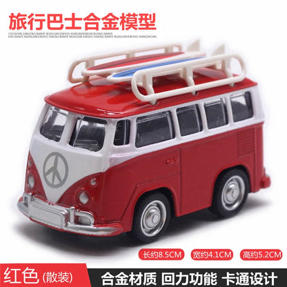Cute Diecast Alloy Metal Car Bus Motor Tricycle Motorcycle Taxi Model Toy Children Birthday Gift