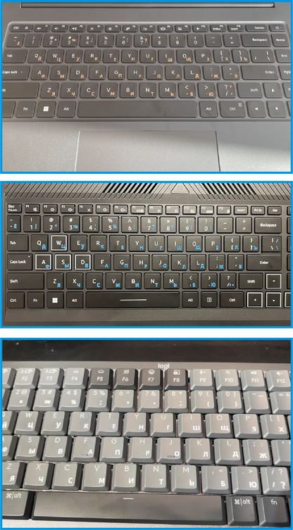 【Russian】Tear-Off Film Keyboard Stickers for Desktop and Laptop Keys, Single Letter Stickers, Transparent Side-Engraved Stickers