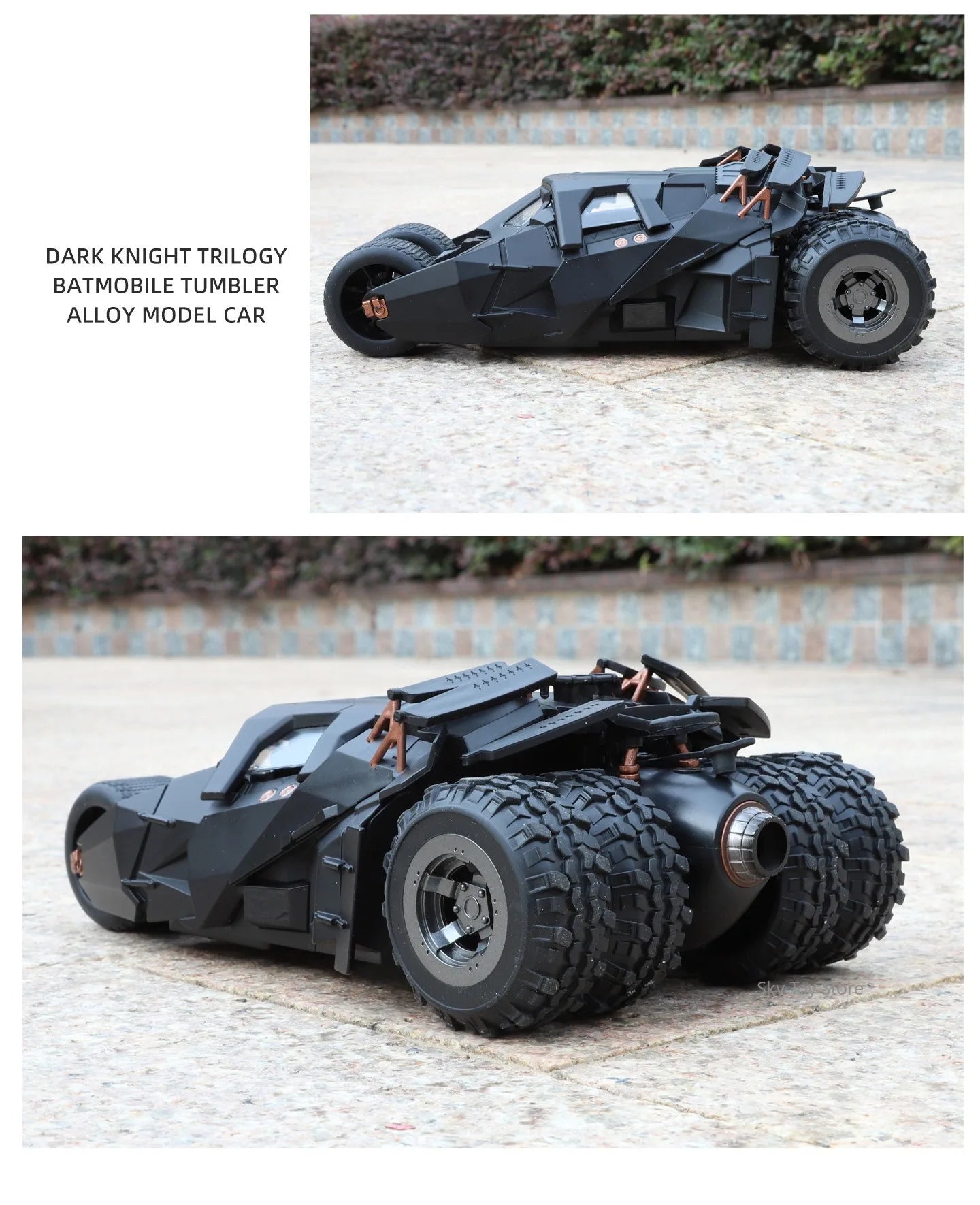 Alloy 1:24 Batmobile Diecast Model Toys Car Collectible Sound Light Doors Opened Rear Wheel Suspension Armored Cars for Kid Gift