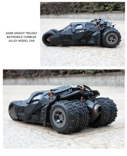 Alloy 1:24 Batmobile Diecast Model Toys Car Collectible Sound Light Doors Opened Rear Wheel Suspension Armored Cars for Kid Gift