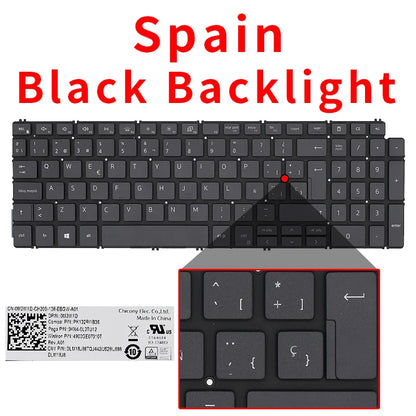 SP Spanish US Russian Backlit For Dell Inspiron 3500 3501 7591 5590 5591 5598 7590 5593 5584 7790 7500 7501 5501 5502 Keyboard