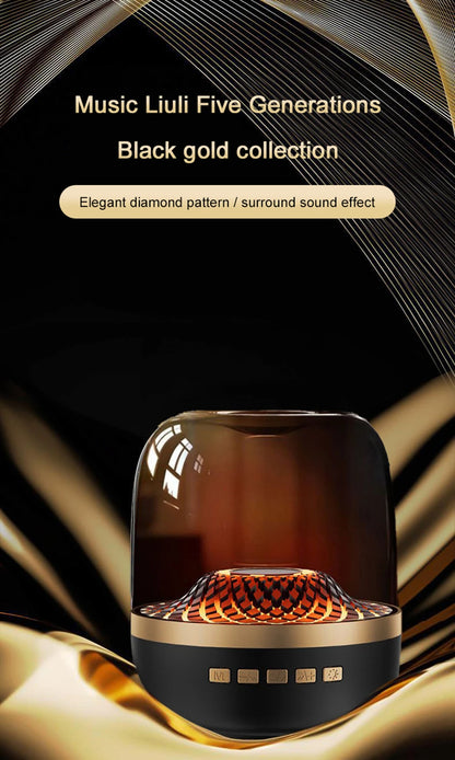 5th Glass Bluetooth Speaker Subwoofer Colorful Home High Volume Wireless Smart Computer Speaker ﻿Electronics Desk Accessories