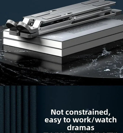 Portable Aluminum Alloy N8 Notebook Stand Desktop Computer Bracket Foldable Double Layer Suspension Style Office Supplies