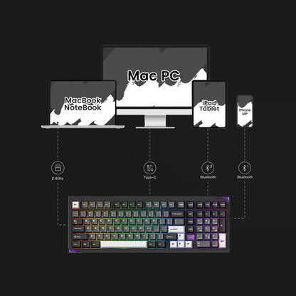 Akko Mineral 02 VIA Mechanical Keyboard/Barebone Kit Aluminum 102 Keys RGB Hot-swappable Tri-mode Wireless Custom Keyboard/Kit