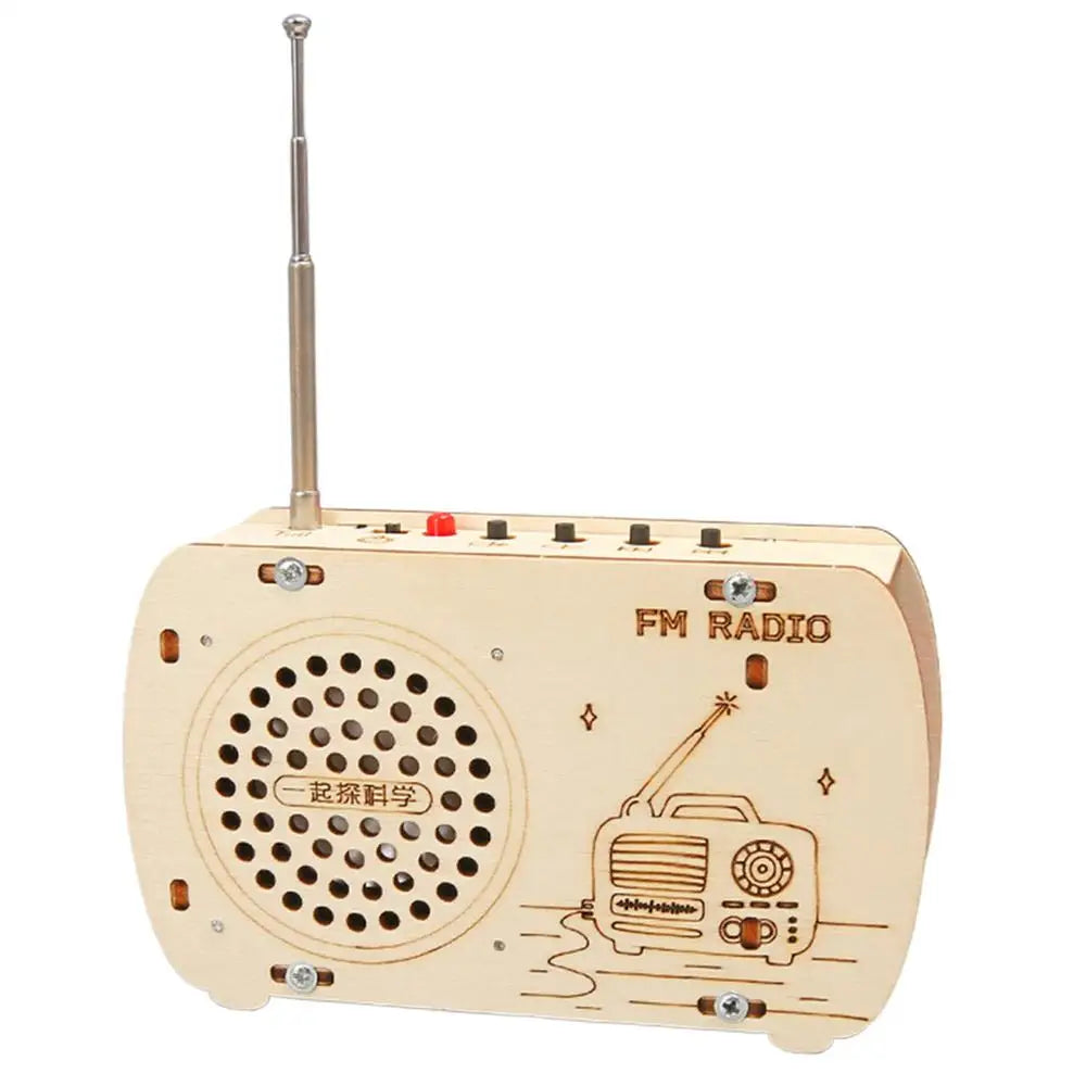 Build a Radio Kit Wood Radio Electronic Learning Set Interactive Building Toys Science Experiment Electronics Kits for Boys