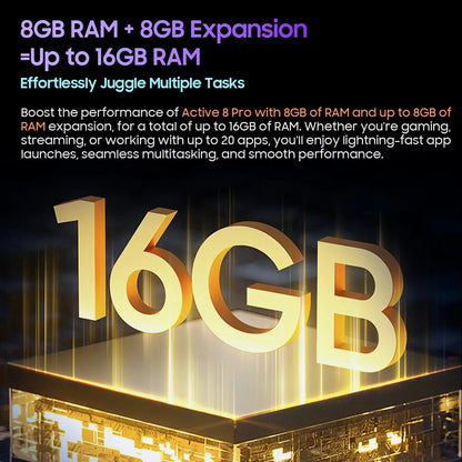 Blackview Active 8 Pro 16GB 256GB Tablet PC 22000mAh Battery Android 14 10.36" inch 2.4K Display 16MP+ 48MP Camera Rugged Tablet