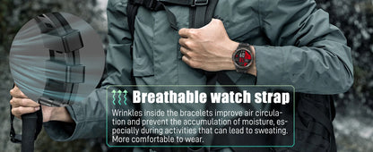 EIGIIS 1.45 Inch Smart Watch KE5 3ATM Waterproof Original Design Sports Watch With Compass And Altitude Barometer LED Flashlight