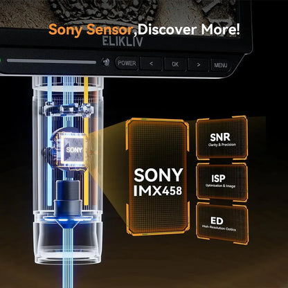 Elikliv EM4K 4K HDMI Digital Microscope for Electronics 8" 2000X Soldering Microscope for PCB Inspection Repair with 10" Stand