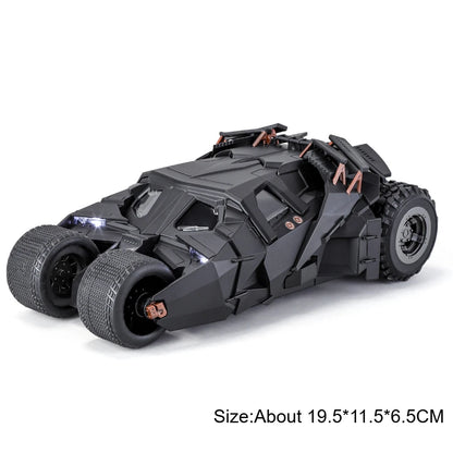 Alloy 1:24 Batmobile Diecast Model Toys Car Collectible Sound Light Doors Opened Rear Wheel Suspension Armored Cars for Kid Gift