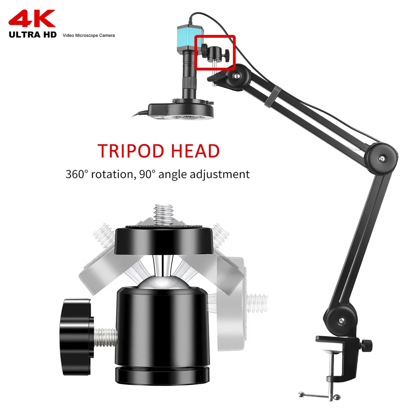IMX415 4K 300x Digital Microscope For Soldering Recording 48MP Industrial Electronics Microscope phone Repair Jewelry Repair