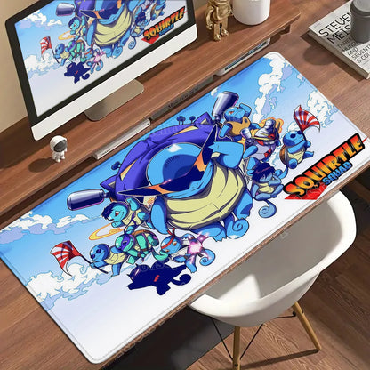 HD Gaming Keyboard Rug Laptop Japan Cool Anime Mouse Pad XXL P-pokemon Desk Mat PC Squirtles Gamer Cabinet Extended Mousepad Rug
