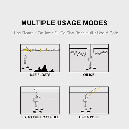 FFC1108-1 Alarm 100M Portable Sonar Fish Finders 45 degrees Sonar Coverage Echo Sounder Alarm Transducer Lake Sea Fishing