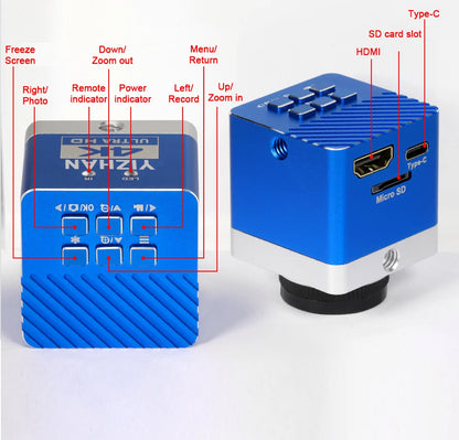 YIZHAN 130X Lens C-mount Digital Microscope for Electronics 4K 1080P HD Industrial Cameras 60MP 48MP HDMI USB VGA Repair Tools