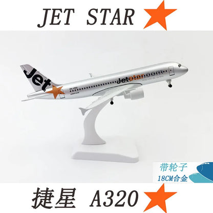 Toy Airport 1:400 Scale Simulation Model 20CM Alloy Metal Aircraft A320 Jetstar Airways with Landing Gear Airplane Model