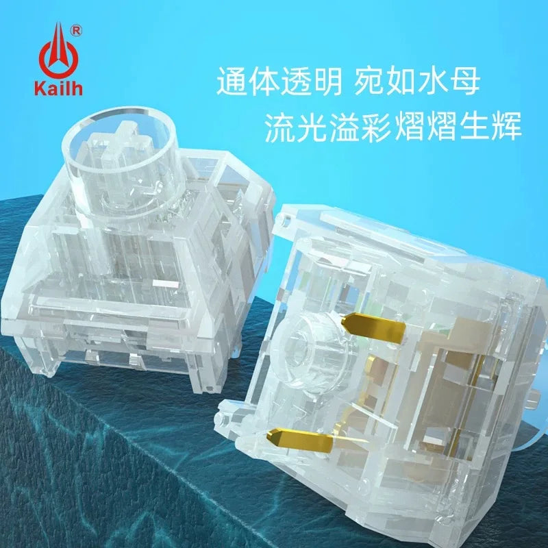 Kailh Box Jellyfish Switch Clicky Tactile 5-Pin Mechanical Keyboard Switch RGB Custom Fully Transparent Keyboard Kit Pre-lubed
