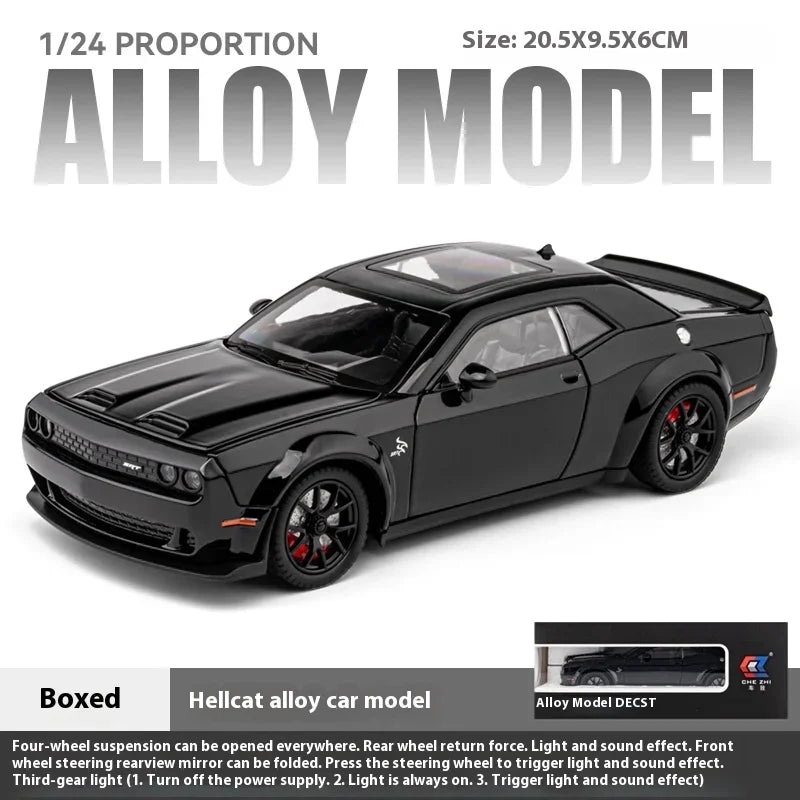 1:24 Dodge Challenger SRT Hellcat Redeye Super Muscle Car Alloy Metal Diecast Car Model Collecting Hobby Decorative Gift Friend