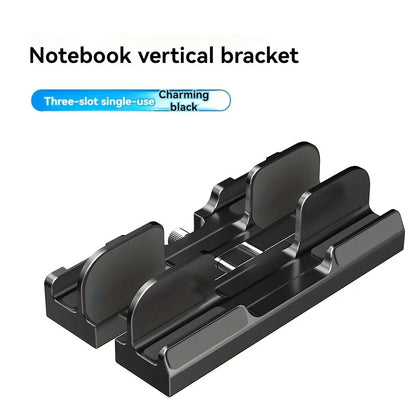 ABS material Adjustable vertical laptop stand with three-slot stand, padded computer stand for 16-inch laptops - rectangular