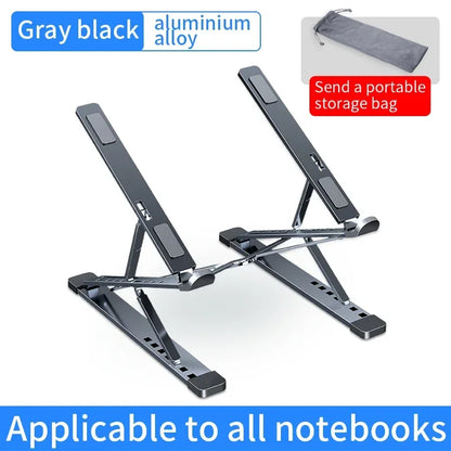Portable Aluminum Alloy N8 Notebook Stand Desktop Computer Bracket Foldable Double Layer Suspension Style Office Supplies
