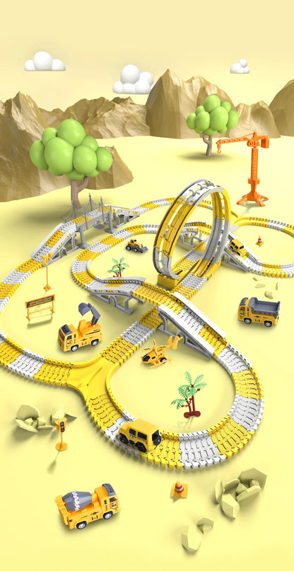 Kids Electric Track Toy Engineering Minin Car Set Puzzle Boy Toys Track Car Train Toys For Children Birthday Christmas Gifts