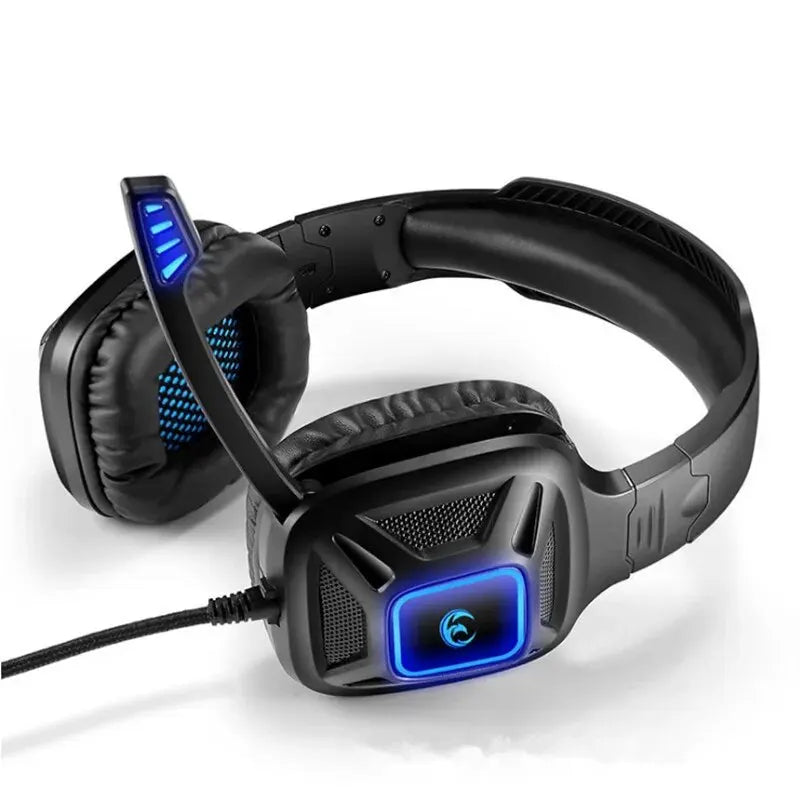 1PC Gaming Headset Experience Immersive Audio With Mic LED Lights Soft Memory Earmuffs Headphone