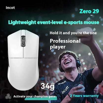 Incott 029 Wireless Mouse Bluetooth 3-Mode Gaming Light Weight Ergonomics Customized E-sports Mice Pc Gamer Accessories Gifts